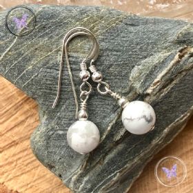 Classical Howlite Silver Earrings